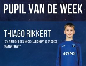 Thiago Rikkert is pupil van de week op zaterdag 12 oktober 2024